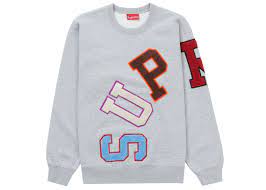 Supreme Big Arc Crewneck Heather Grey In 2021 Mens Outfits Crew Neck Heather Grey