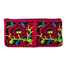 embroidered zippered purse