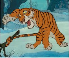 He suffers what has to be one of the most ignoble deaths in literature: The Jungle Book Shere Khan Production Cel Walt Disney 1967 Jungle Book Disney Disney Fan Art Jungle Book