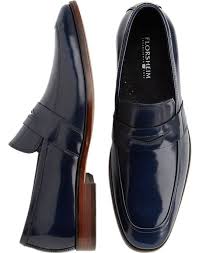 Florsheim Sonic Navy Blue Penny Loafers Dress Shoes Men S Wearhouse Dress Shoes Men Shoes Mens Navy Dress Shoes