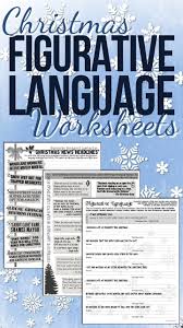 Christmas Figurative Language Worksheets Figurative Language Figurative Language Worksheet Writing Lessons