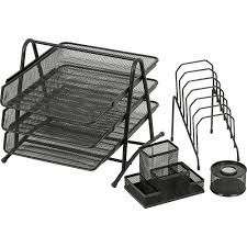 Sold and shipped by eforcity. Merangue Metal Mesh Desk Set Combo Black 4 Piece Set Staples Ca