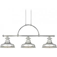 Kitchen Island Retro Bar Suspension Pendant With 3 Silver Chrome Lights