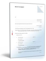 So formulieren sie ihren letzten willen. Einfaches Testament De Testament Download