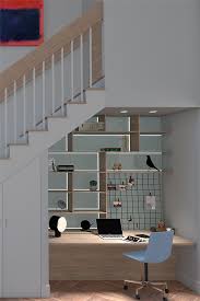 3d Render Of Under Stairs Home Office Architecture Design Design Under Stairs