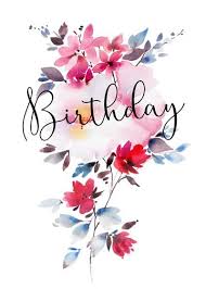 Loose Watercolour Floral Birthday Red Blue Pink Copy Jpg Happy Birthday Art Happy Birthday Flower Birthday Images