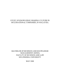 Some investment companies are listed, most are not. Doc Study Of Knowledge Sharing Culture In Multinational Companies In Malaysia Vijay Selvamani Academia Edu