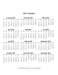We have 13 different calendars available to print for free including monday start and sunday start calendars, our ever popular floral calendars, one page calendars to keep displayed throughout the. Printable 2021 Calendar One Page Large Vertical