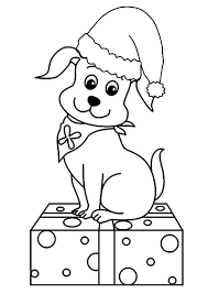 Cute Puppy For Christmas Coloring Page Puppy Coloring Pages Kids Christmas Coloring Pages Cute Coloring Pages