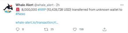 Whale Alert 8 000 000 Xrp Transferred From An Unknown Wallet Thenewscrypto