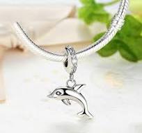 Dolphin Charm 925 Sterling Silver Lucky Charm Animal Charm Ocean Charm for  Pandora Charms Bracelet (D)