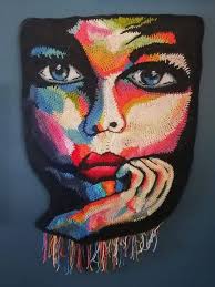 My pictures are painted with a crochet hook 💙💚💛