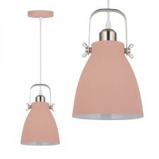 Loving this prefab dome ceiling design. Single Drop Metal Ceiling Pendant Light Pink Silver Jack Stonehouse