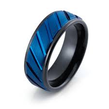 Black And Blue Ring Blue Wedding Band Tungsten Ring 8mm Blue Ring Mens Wedding Band Engagement Ring Anniversary Blue And Black Ring Promise Black And Blue Ring In 2020 Tungsten Wedding Bands Blue Rings Tungsten