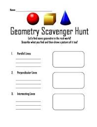 Geometry Scavenger Hunt Activity Geometry Activities Math For Kids Scavenger Hunt