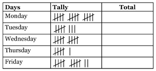 stage 1 data tally marks student assessment