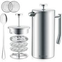 A french press makes coffee by immersing ground coffee in hot water and then separating the grounds from the a french press extracts more oils and sediment from the ground coffee than any other brewing method, which contributes to its robust flavor. Bodum Columbia Double Wall Stainless Steel French Press Coffee Maker Reviews Wayfair