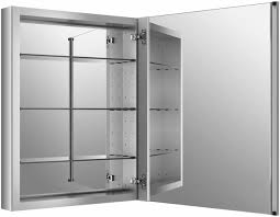 This 'made in the usa' medicine cabinet features both style and functionality. Kohler Verdera 30 X 24 Single Door Frameless Medicine Cabinet With Triple Mirror Design And Two Way Adjustable Hinges Royal Bath Place