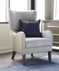Amazon Com Tommy Hilfiger Warner Wingback Chair Kitchen Dining In 2020 Upholstered Accent Chairs Wingback Chair Living Room Chairs