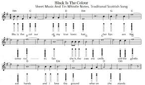Black Is The Colour Whistle Music And Finger Charts Part 1