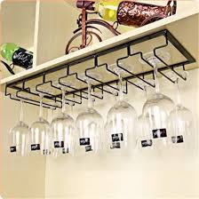 Tosbess Porte Verres Suspendu Support De Verre A Vin Avec 6 Rails Pour 12 18 Verres 60 X 22 5 X 5 Porte Verre Porte Verre A Vin Etageres A Bouteilles De Vin