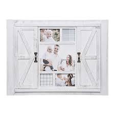 This gorgeous barn door style is full of mismatched wood planks and a chevron pattern. White Sliding Barn Door 11 Opening Photo Collage Kirklands