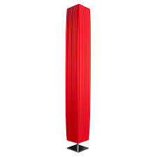 Edle Design Stehlampe Paris Rot 120cm Plissee Schirm Real
