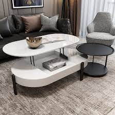 Black lift top coffee table with hidden storage compartment and storage shelf. Lift Top Storage Coffee Table And Side Table Set Modern Oval Coffee Table White And Black Lacquer Table