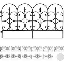 12 Tlg Beetzaun Set Aus Wetterfestem Kunststoff 30cm Hoch Schoner Dekozaun Mit Erdspiessen 8m Zierzaun Schwarz 3100285093323