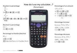 How Do I Use My Calculator To Casio Fx 82 Au Plus Ii Now With A Percentages Version Calculator Casio Fraction To Percentage