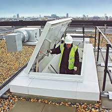 Type l roof hatches, 30 x 96 (762mm x 2438mm), are the thermally broken design is available in all standard bilco single leaf sizes (s, e, nb, l, f, gs. Type L Roof Hatch Service Stair Access
