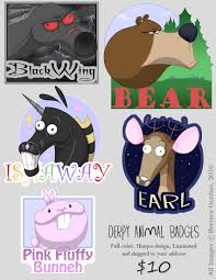 Do you need a description for this.email a photo of your art: Derpy Animal Badges By Gishkishenh Fur Affinity Dot Net