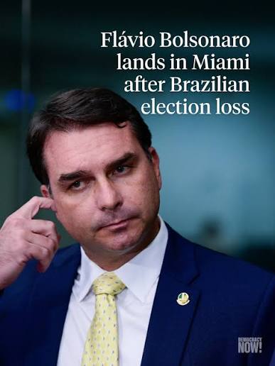 Flávio Bolsonaro has fled to the United States following his defeat in  Brazil's presidential election against Luiz Inácio Lula da Silva. Earlier  this week, Brazilian police asked Bolsonaro to turn ove