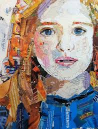 Girl In Blue Collage Etsy Collage Art Projects Magazine Collage Paper Collage Art