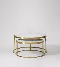 Sirah coffee table cyan design has been an industry leader in home decor for over a decade. Cassel Contemporary Nesting Coffee Tables In White Marble Brass Swoon