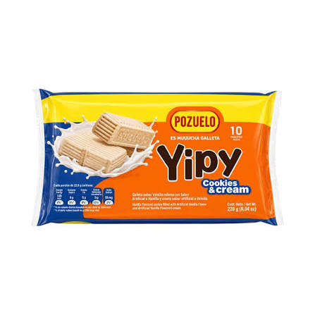 GALLETA YIPY POZUELO COOKIES AND CREAM PTE 10 UNDS 282 GRS