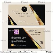 Black And Gold Visiting Card Design Professional Monogram Qr Code Bold Black And Gold Business Card Monogram Businesscard Qrcode