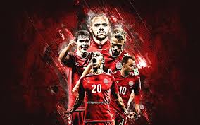 Maybe you would like to learn more about one of these? Download Wallpapers Denmark National Football Team Red Stone Background Denmark Football Martin Braithwaite Christian Eriksen Yussuf Poulsen For Desktop Free Pictures For Desktop Free