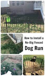 How To Install An Easy No Dig Fenced Dog Run In One Day Diy Danielle Diy Dog Run Diy Dog Fence Dog Potty Area