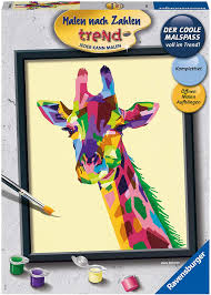 Ausmalbilder für erwachsene enthalten je nach motiv viele farben. Ravensburger Malen Nach Zahlen 28926 Bunte Giraffe Malen Nach Zahlen Fur Erwachsene Perfektes Malergebnis Durch Hochwertiges Kunstlerzubehor Ohne Rahmen Amazon De Spielzeug