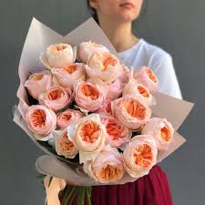 Пионовидные розы Juliet (Джульетта) - 21 шт. цена 3 690 грн купить букет с  доставкой по Львову - Kvitna - Роза, Роза пионовидная Персиковый