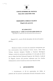 CORTE SUPREMA DE JUSTICIA SALA DE CASACIÓN CIVIL MARGARITA CABELLO BLANCO  Magistrada ponente SC16946-2015 Radicación n° 11001