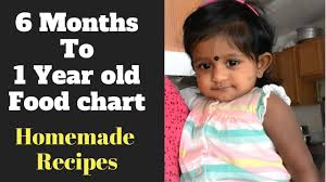 food chart for 6 months baby to 1 year old homemade indian