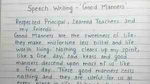 Write Speech On 'Good Manners' | Speech Writing - Youtube