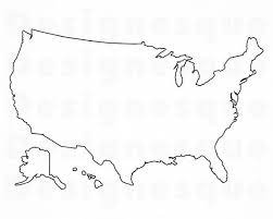 Us Map Outline Svg United States Map Outline Svg Usa Map Etsy Map Outline United States Map Usa Map