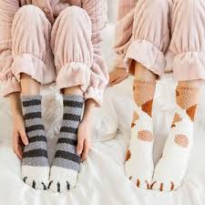 Keep your feet feeling toasty while you snuggle up against the cold with the collection of slippers and bed socks available on ebay, in a variety of. Fluffy Cat Paw Fuzzy Fleece Socks Upkiwi