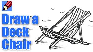 How To Draw A Deck Chair Real Easy Spoken Tutorial Deck Chairs Chair Drawing Umbrella Drawing