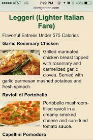 Olive Garden Has Changed Their Lighter Fare Menu Garlic Rosemary Chicken 11 Pointsplus Healthy Restaurant Rosemary Chicken Garlic Parmesan Mashed Potatoes