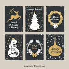 Download Free Golden Set Of Christmas Cards Svg Dxf Eps Png Die Cutting Vectors Photos And Psd Files Free Download