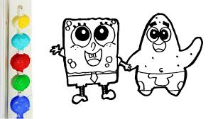 Gambar mewarnai tokoh kartun spongebob squarepants 27 04 2019 gambar mewarnai spongebob salah satu tokoh kartun yang disukai oleh anak anak adalah spongebob kartun. Menggambar Dan Mewarnai Spongebob Dan Patrick Untuk Anak Spongebob Coloring For Kids Youtube